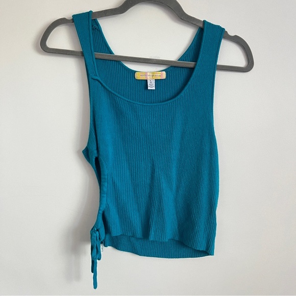 Urban Outfitters Tops - Urban Outfitters Cropped Tank Top with Side Cutout Turquoise Size Large